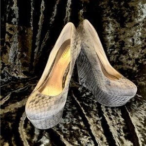 Wild Pair Snakeskin Wedges